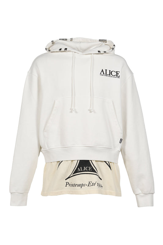 ALICE HOLLYWOOD アリス・ハリウッド【本物保証】 パーカー/スウェット ストリート系 メンズ CO-TOUR LAYERED SWEATSHIRT / WHT
