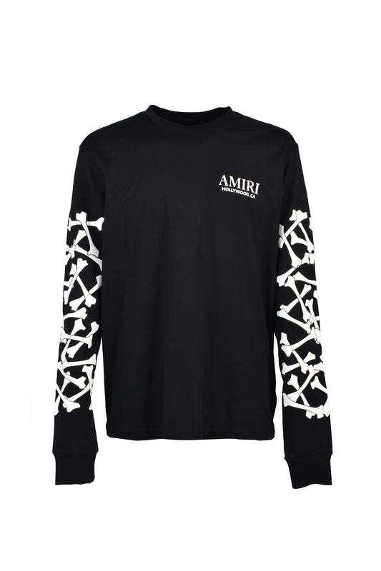 AMIRI アミリ 【本物保証】 Tシャツ ストリート系 メンズ BONES STACKED L/S TEE / BLK