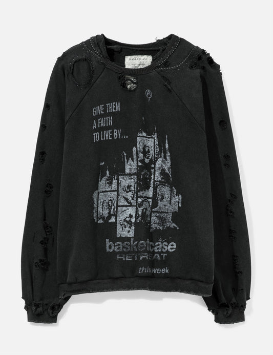 Basketcase バスケットケース 【本物保証】 スウェット ストリート系 ユニセックス Retreat Repaired Crewneck