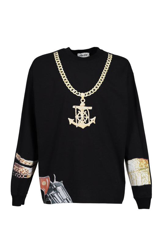 AWGE オーグ 【本物保証】 Tシャツ、ストリートスタイル、メンズ DRIP BLACK LONG SLEEVE / BLK