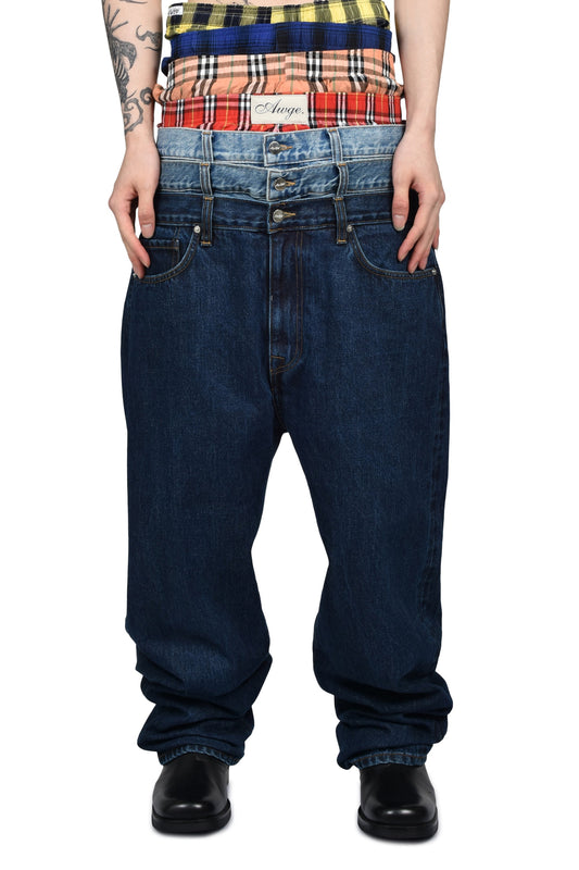 AWGE オーグ 【本物保証】 パンツ、ストリートスタイル、メンズ STACKED DENIM / MULTI