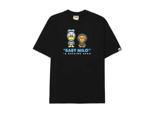 A BATHING APE アベイシングエイプ 【本物保証】 Tシャツ ストリート系 ユニセックス アベイシングエイプ x ディズニー ドナルドダック ベビーマイロ リラックスフィット Tシャツ "ブラック"