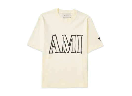 AMI PARIS アミ パリス 【本物保証】 Tシャツ ストリート系 ユニセックス アミパリス アミパリス プリント Tシャツ "オフホワイト"