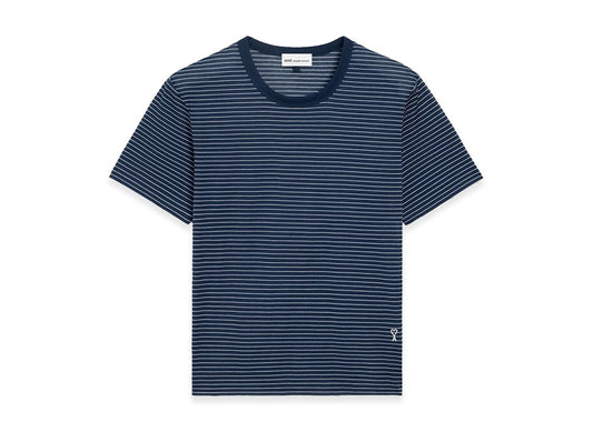AMI PARIS アミ パリス 【本物保証】 Tシャツ ストリート系 ユニセックス アミパリス アミ ドゥ クール ストライプド Tシャツ "ブルー"