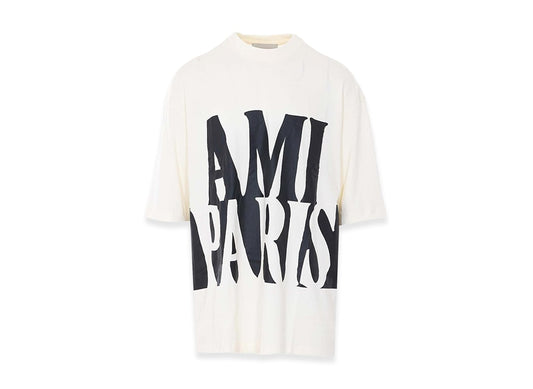 AMI PARIS アミ パリス 【本物保証】 Tシャツ ストリート系 ユニセックス アミパリス プリント オーバーサイズ Tシャツ "ホワイト"