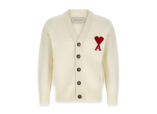 AMI PARIS アミ パリス 【本物保証】 knit ストリート系 ユニセックス アミパリス アミドゥクールカーディガン "ホワイト"