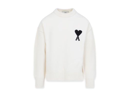 AMI PARIS アミ パリス 【本物保証】 knit ストリート系 ユニセックス アミパリス アミドゥクールセーター "ホワイト"