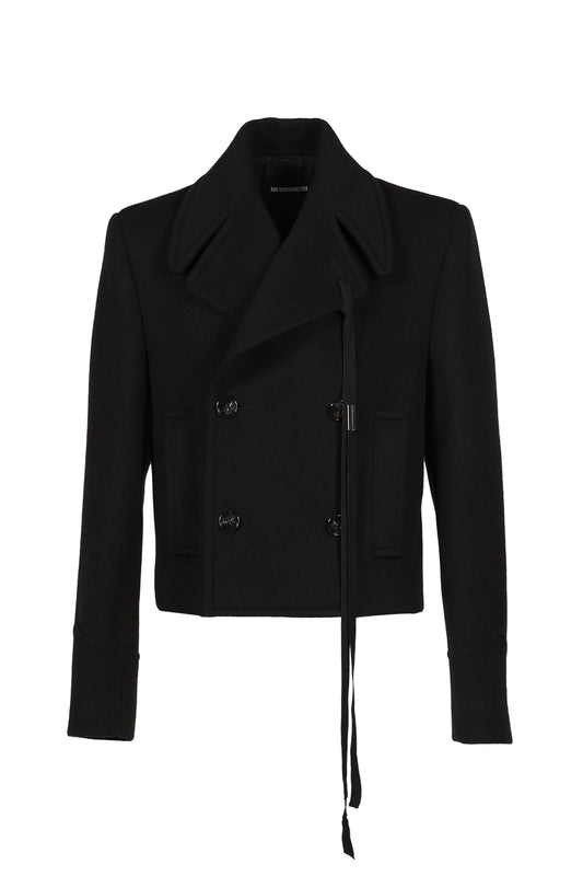 Ann Demeulemeester アン ドゥムルメステール 【本物保証】 Coats & Jackets ストリート系 メンズ DALMAR DOUBLE BREASTED SHORT CABAN / BLK