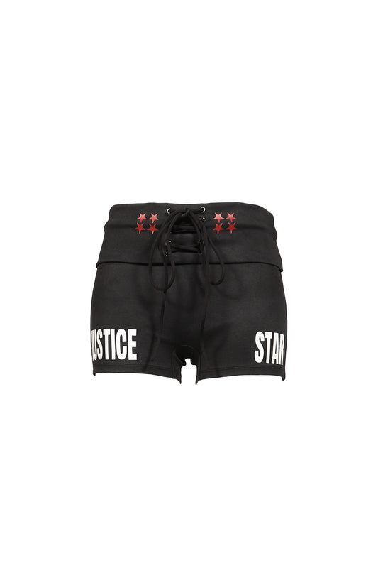 Anomalies Department 【本物保証】 ショートパンツ ストリート系 レディース DISTRESSED PRINT DRAWSTRING ATHLETIC SHORTS / BLK