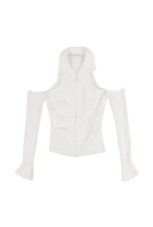 BOHEMSEO ボヘムソ 【本物保証】 シャツ ストリート系 レディース SHOULDER HOLE COLLAR BLOUSE / WHT