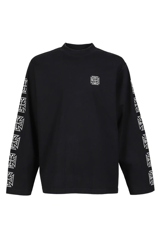 VETEMENTS ヴェトモン 【本物保証】 Tシャツ ストリート系 メンズ BIKER CROSS SLEEVES LONGSLEEVE / BLK