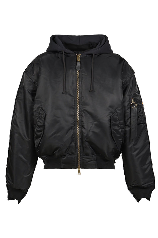 VETEMENTS ヴェトモン 【本物保証】 ジャケット ストリート系 メンズ RECONSTRUCTED BOMBER JACKET / BLK