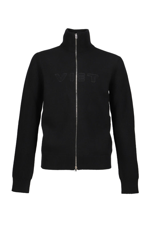 VETEMENTS ヴェトモン 【本物保証】 ニット ストリート系 メンズ VET ZIP-UP SWEATER / BLK
