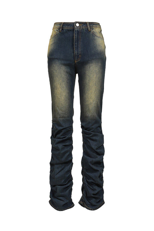 VIVAMUS 【本物保証】 デニムパンツ ストリート系 レディース LOOSED LEG DENIM PANTS / BLU