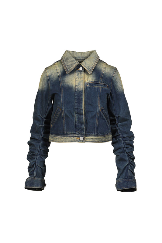 VIVAMUS 【本物保証】 ジャケット ストリート系 レディース LOOSED SLEEVE DENIM JACKET / BLU