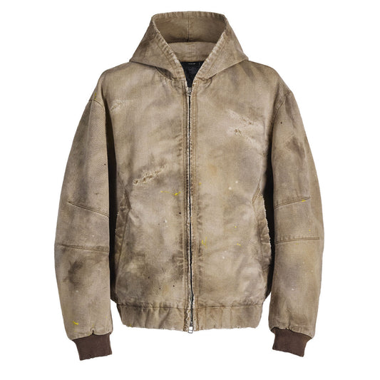 VUJA DE 【本物保証】 パーカー ストリート系 メンズ BECK DESTROYED HOODED BOMBER IN BRUSHED COTTON