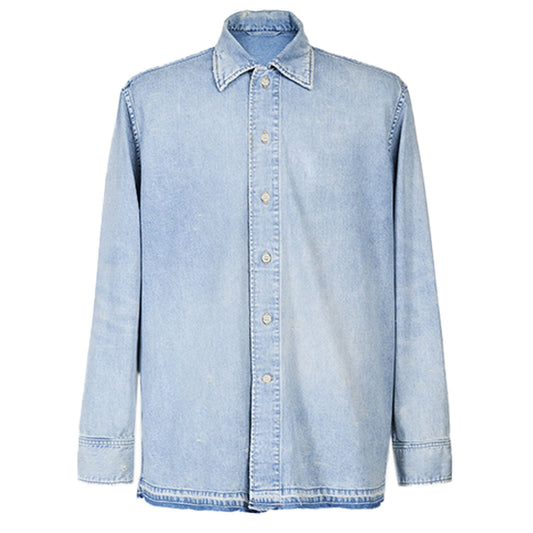 VUJA DE 【本物保証】 シャツ ストリート系 メンズ WYATT BLUE CHAMBRAY SHIRT IN DENIM