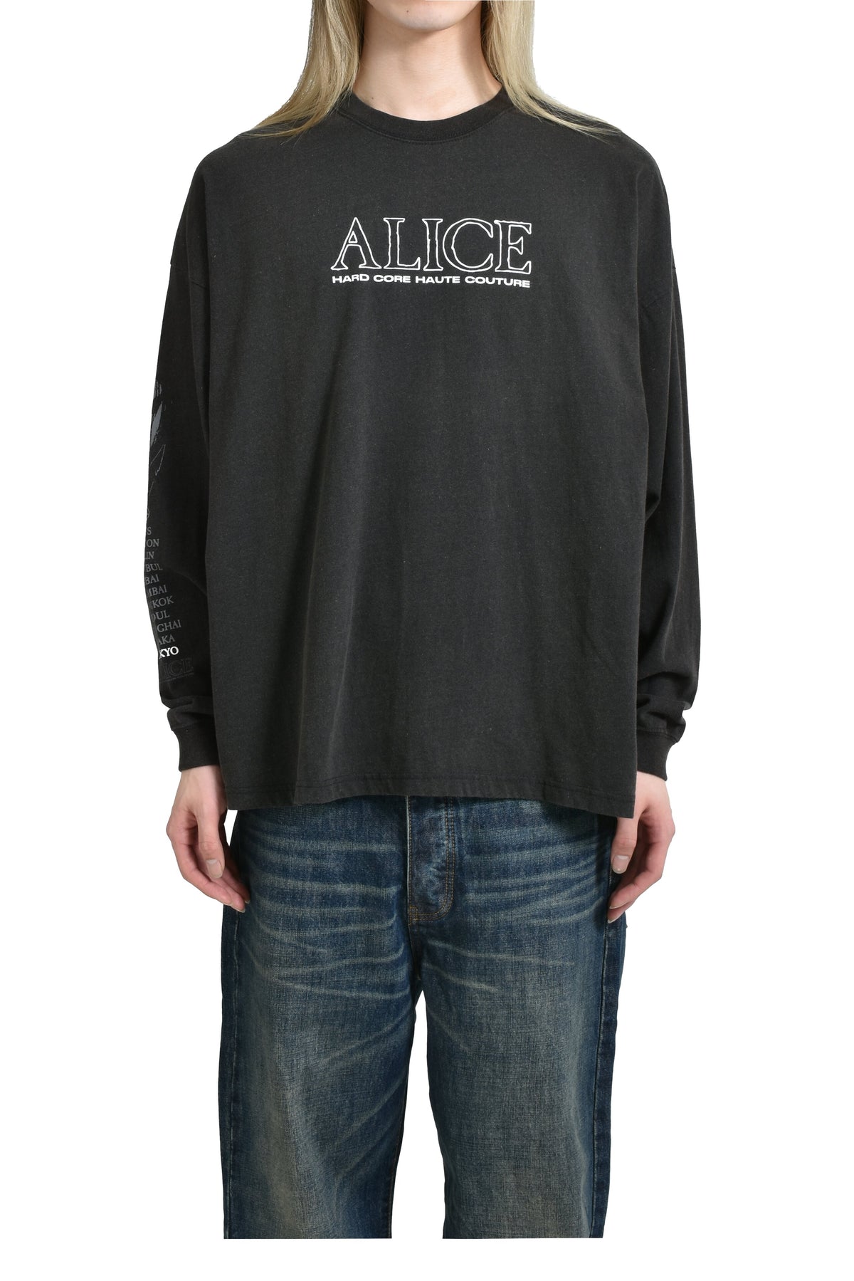 ALICE HOLLYWOOD アリス・ハリウッド 【本物保証】 Tシャツ ストリート系 メンズ ALICIDE METAL LS T-SHIRT / BLK