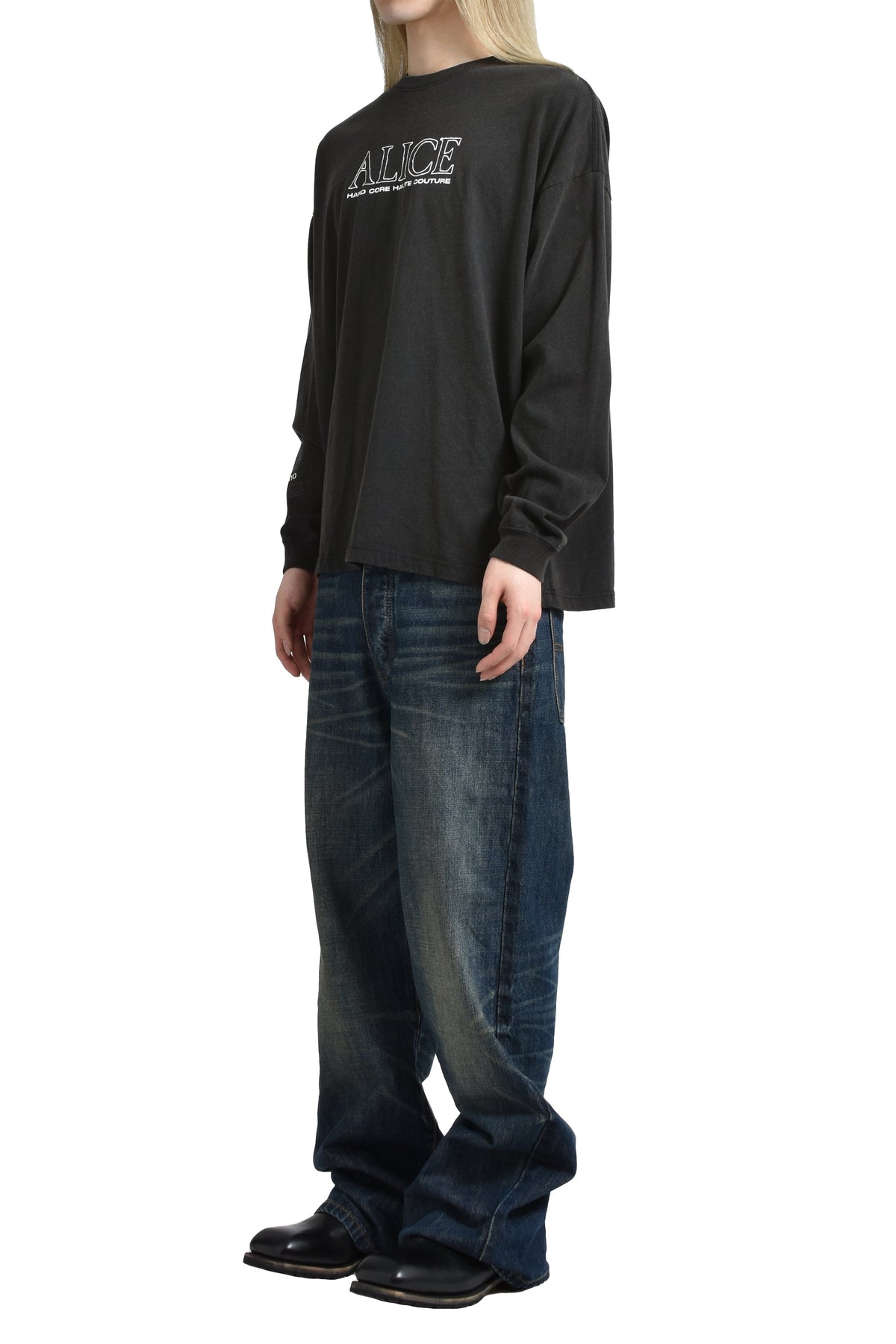 ALICE HOLLYWOOD アリス・ハリウッド 【本物保証】 Tシャツ ストリート系 メンズ ALICIDE METAL LS T-SHIRT / BLK