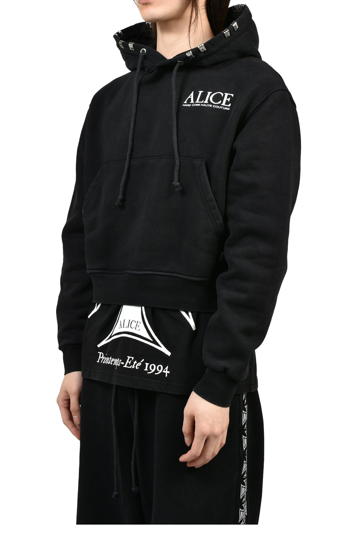 ALICE HOLLYWOOD アリス・ハリウッド【本物保証】 パーカー/スウェット ストリート系 メンズ CO-TOUR LAYERED SWEATSHIRT / BLK