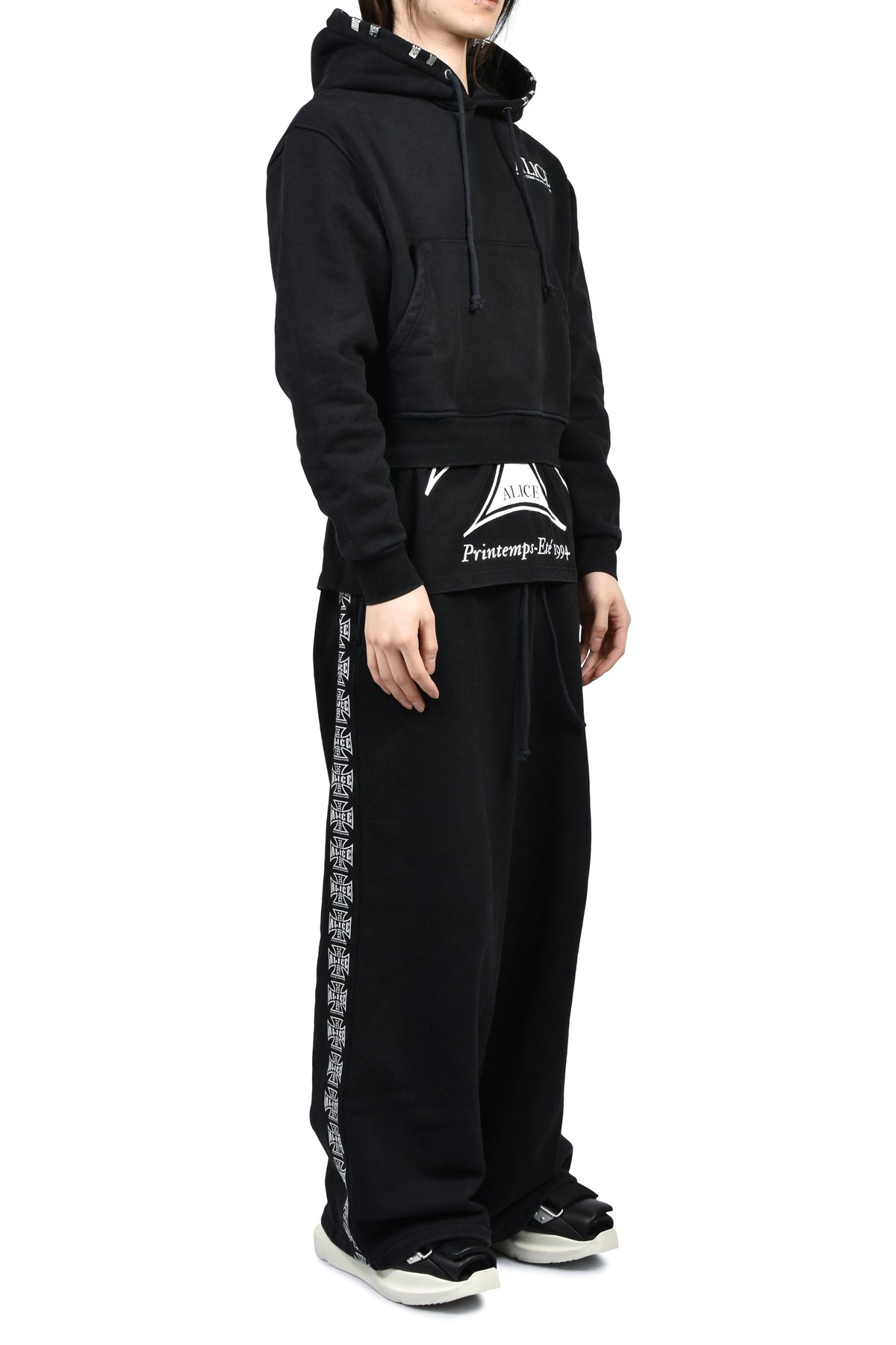 ALICE HOLLYWOOD アリス・ハリウッド【本物保証】 パーカー/スウェット ストリート系 メンズ CO-TOUR LAYERED SWEATSHIRT / BLK