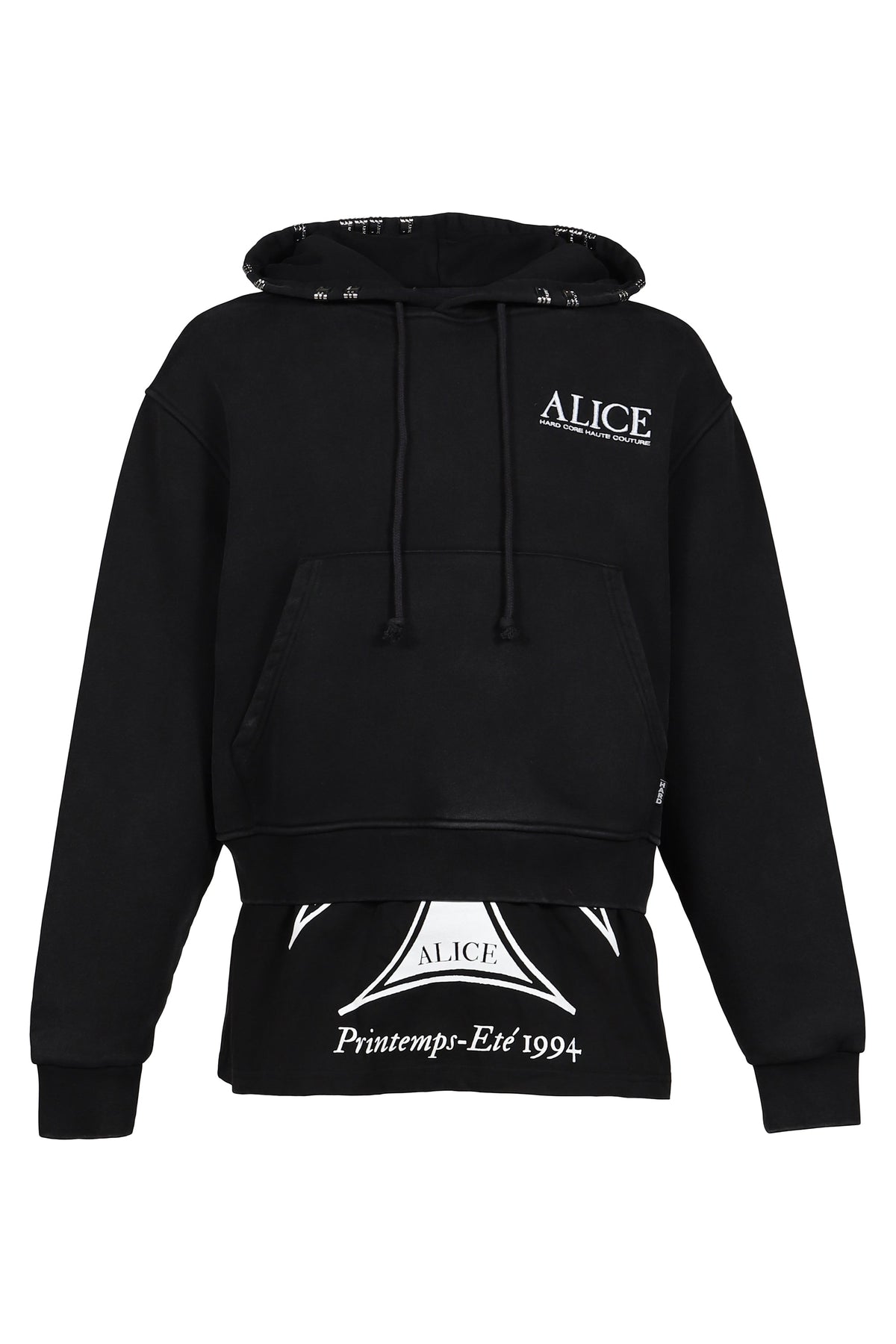 ALICE HOLLYWOOD アリス・ハリウッド【本物保証】 パーカー/スウェット ストリート系 メンズ CO-TOUR LAYERED SWEATSHIRT / BLK