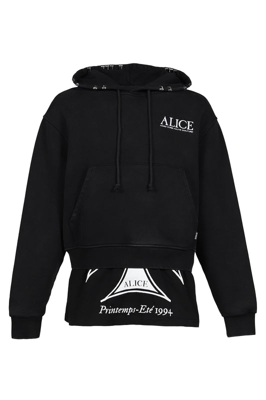 ALICE HOLLYWOOD アリス・ハリウッド【本物保証】 パーカー/スウェット ストリート系 メンズ CO-TOUR LAYERED SWEATSHIRT / BLK
