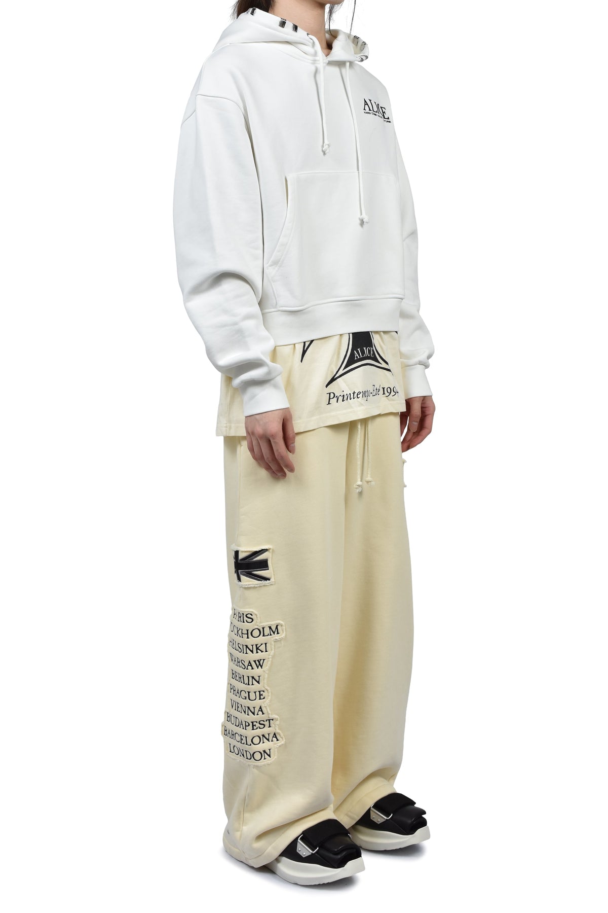 ALICE HOLLYWOOD アリス・ハリウッド【本物保証】 パーカー/スウェット ストリート系 メンズ CO-TOUR LAYERED SWEATSHIRT / WHT