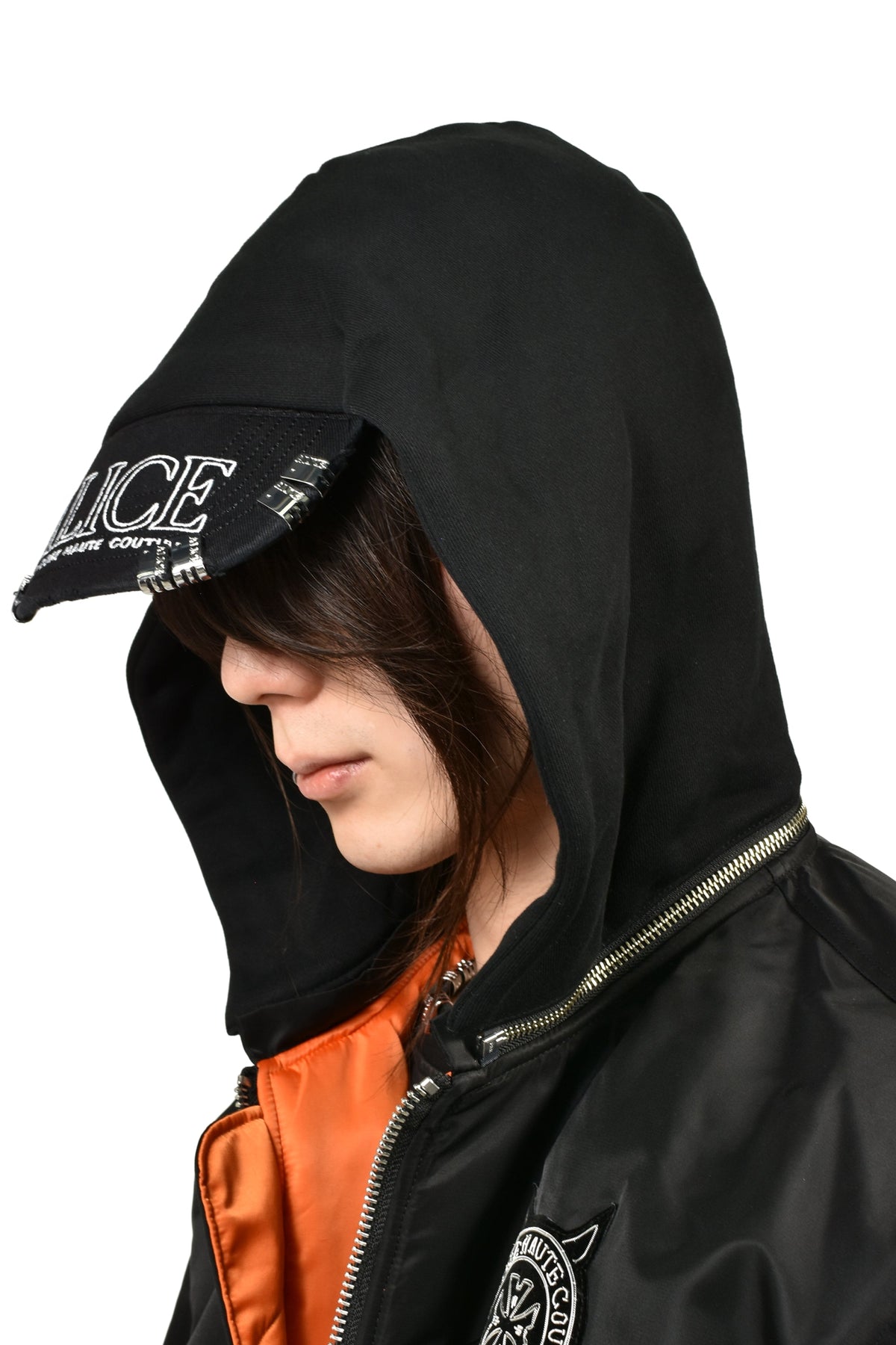 ALICE HOLLYWOOD アリス・ハリウッド【本物保証】アウター、に ストリート系 メンズ  HOODED MA-1 BOMBER JACKET / BLK