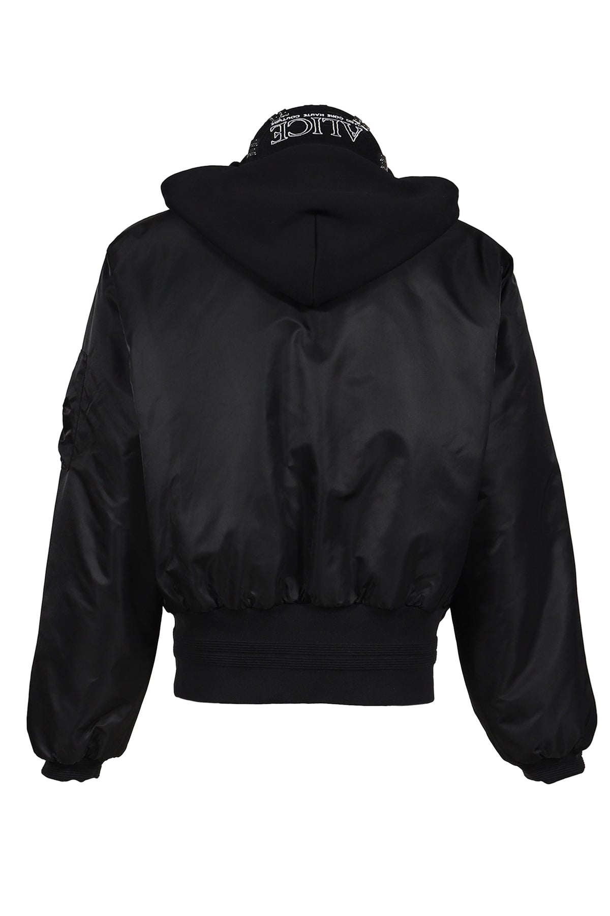 ALICE HOLLYWOOD アリス・ハリウッド【本物保証】アウター、に ストリート系 メンズ  HOODED MA-1 BOMBER JACKET / BLK