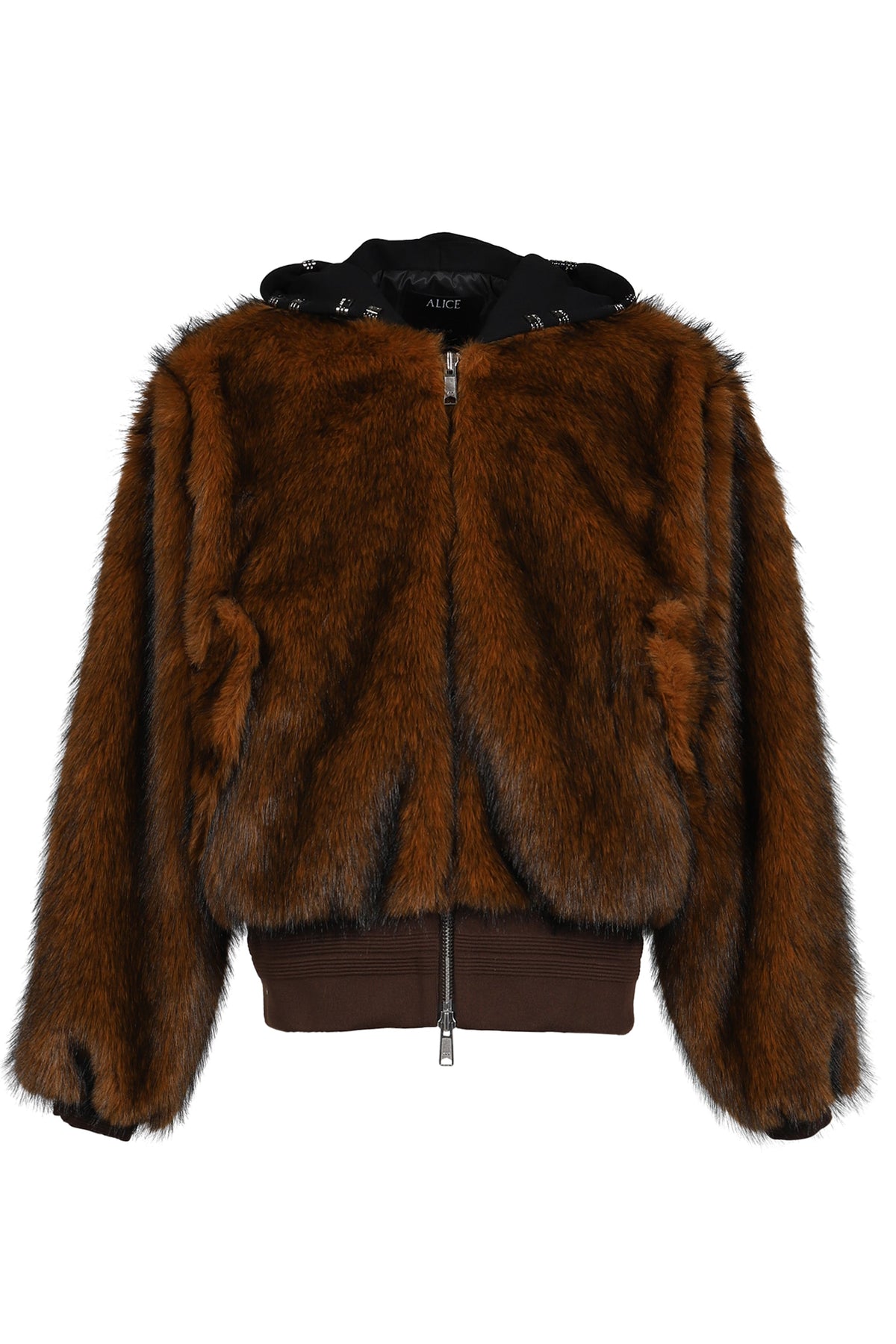 ALICE HOLLYWOOD アリス・ハリウッド【本物保証】アウター、に ストリート系 メンズ HOODED MA-1 BOMBER FUR JACKET / BRW
