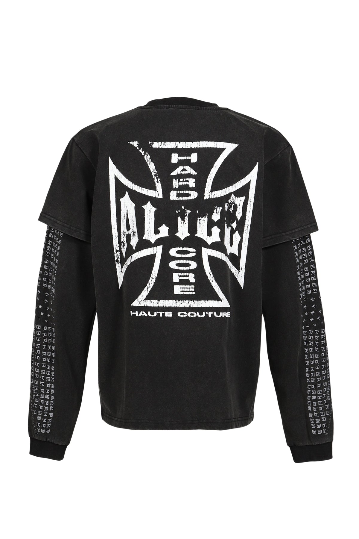 ALICE HOLLYWOOD アリス・ハリウッド 【本物保証】 Tシャツ ストリート系 メンズ MOTO COUTURE LAYERED LS T-SHIRT (EXCLUSIVE) / BLK