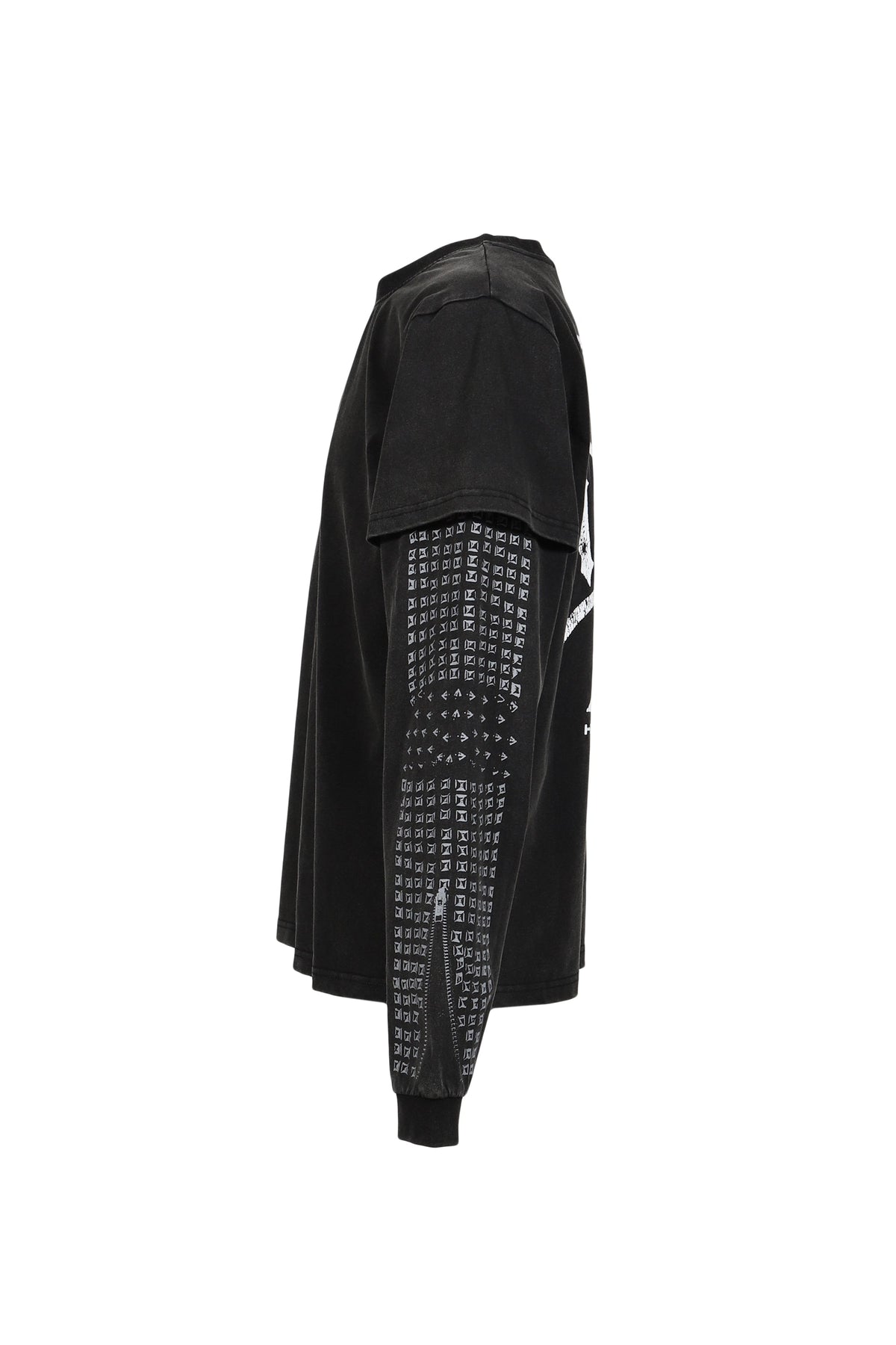 ALICE HOLLYWOOD アリス・ハリウッド 【本物保証】 Tシャツ ストリート系 メンズ MOTO COUTURE LAYERED LS T-SHIRT (EXCLUSIVE) / BLK