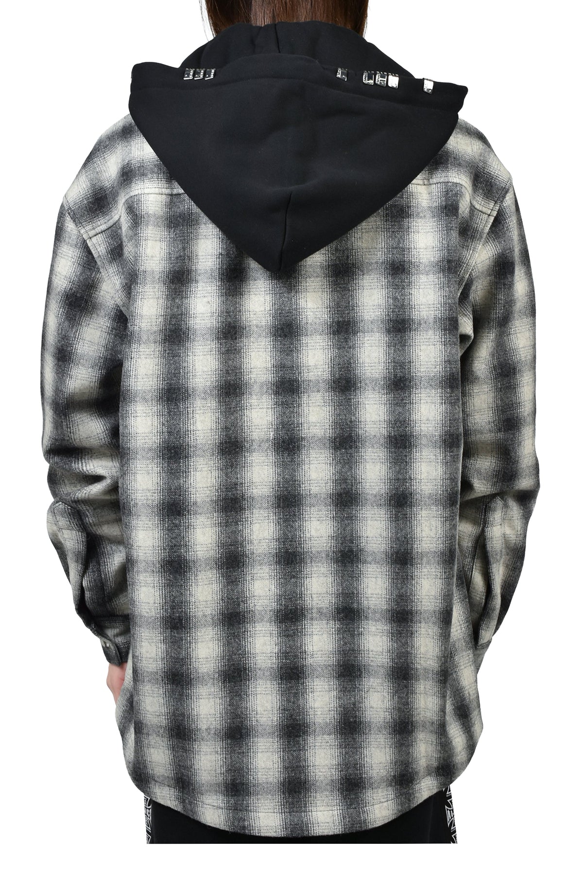 ALICE HOLLYWOOD アリス・ハリウッド【本物保証】 パーカー, ストリート系 メンズ OVERSIZE HOODED FLANNEL SHIRT / O.WHT