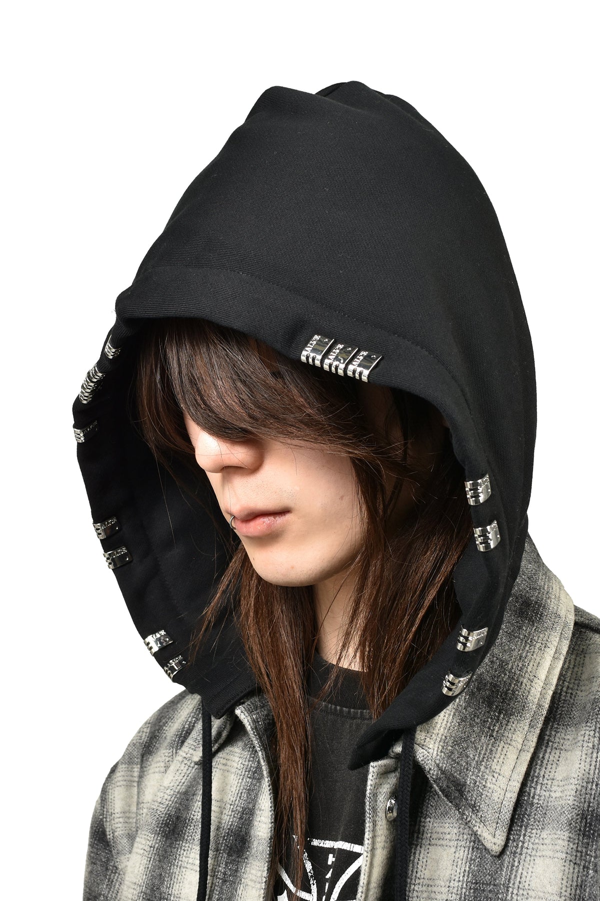 ALICE HOLLYWOOD アリス・ハリウッド【本物保証】 パーカー, ストリート系 メンズ OVERSIZE HOODED FLANNEL SHIRT / O.WHT
