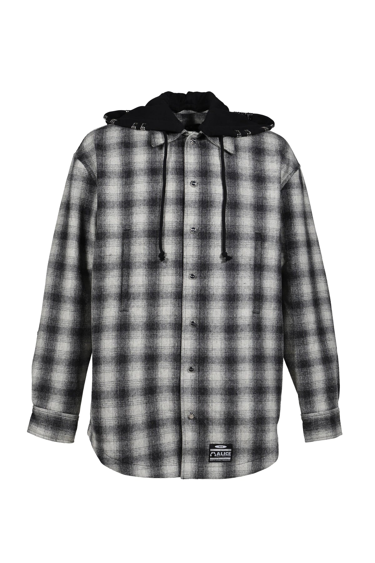 ALICE HOLLYWOOD アリス・ハリウッド【本物保証】 パーカー, ストリート系 メンズ OVERSIZE HOODED FLANNEL SHIRT / O.WHT