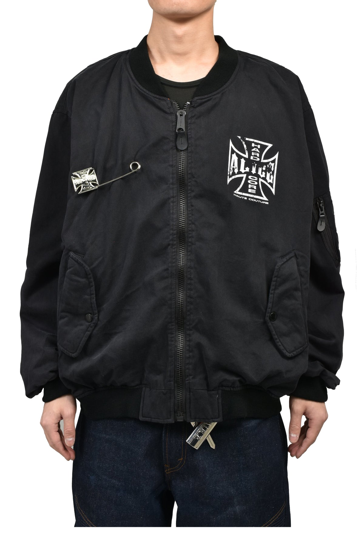 ALICE HOLLYWOOD アリス・ハリウッド 【本物保証】アウター、に ストリート系 メンズ  x FMCD MOTO COUTURE MA-1 BOMBER JACKET (EXCLUCIVE) / BLK