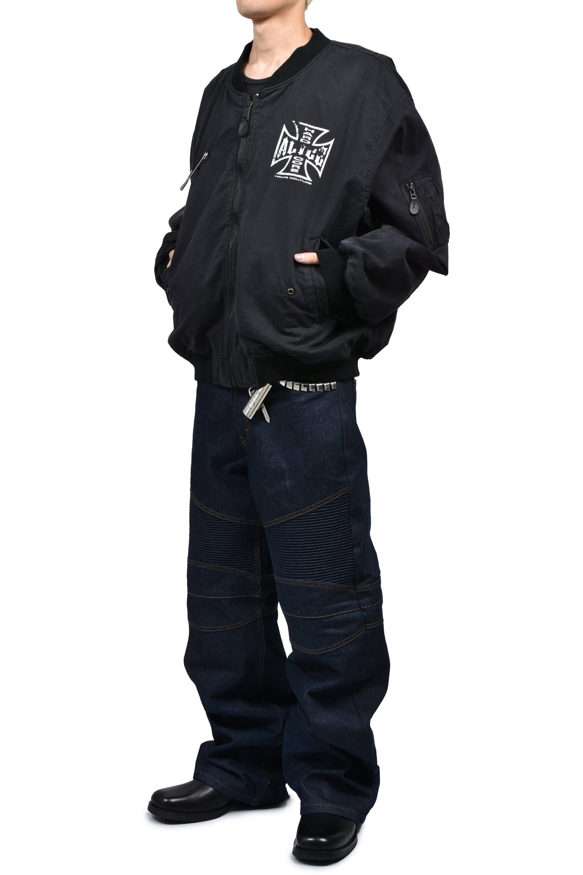 ALICE HOLLYWOOD アリス・ハリウッド 【本物保証】アウター、に ストリート系 メンズ  x FMCD MOTO COUTURE MA-1 BOMBER JACKET (EXCLUCIVE) / BLK