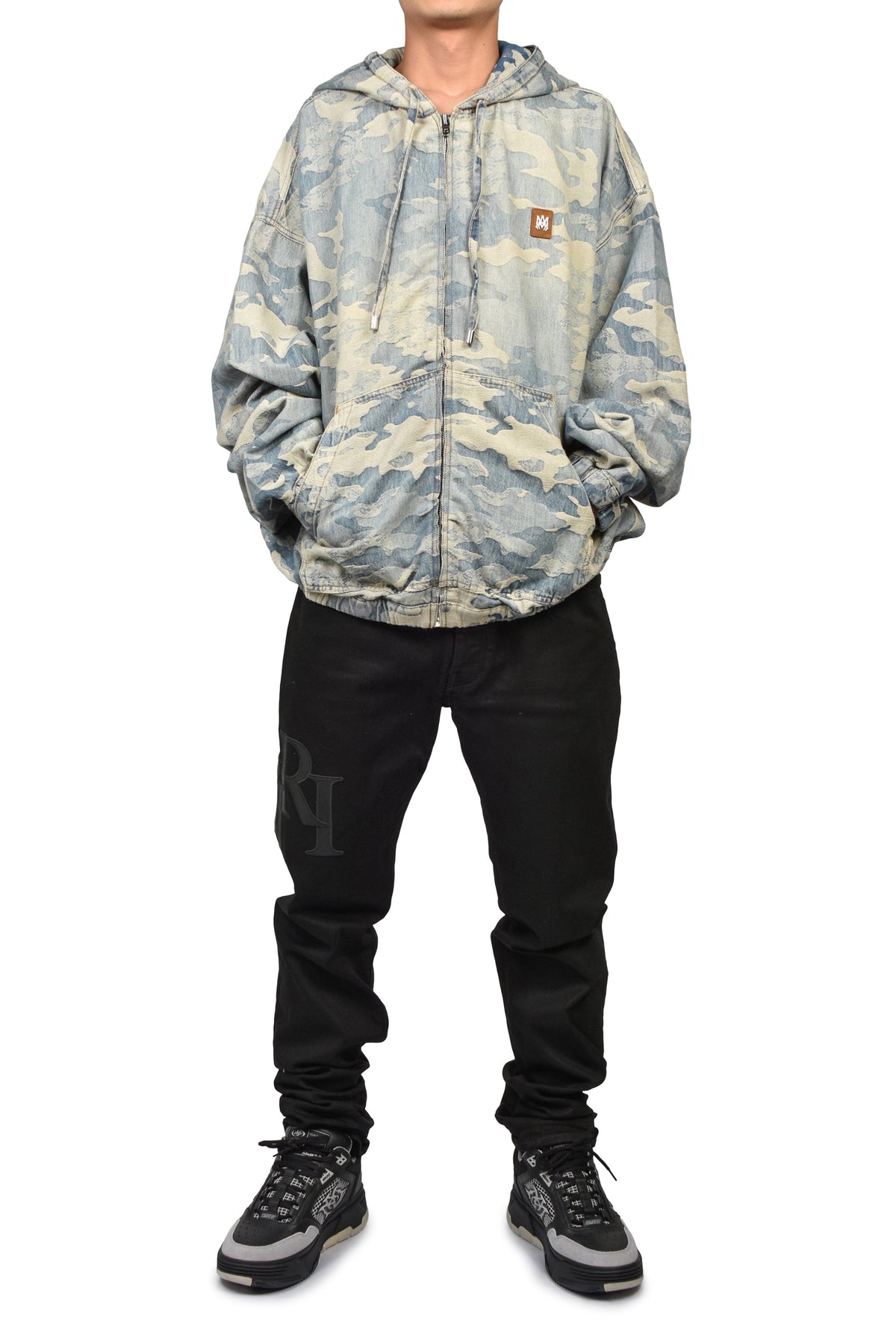 AMIRI アミリ 【本物保証】 パーカー ストリート系 メンズ CAMO JACQ DNM ZIP HOODIE JKT / CAMO IND