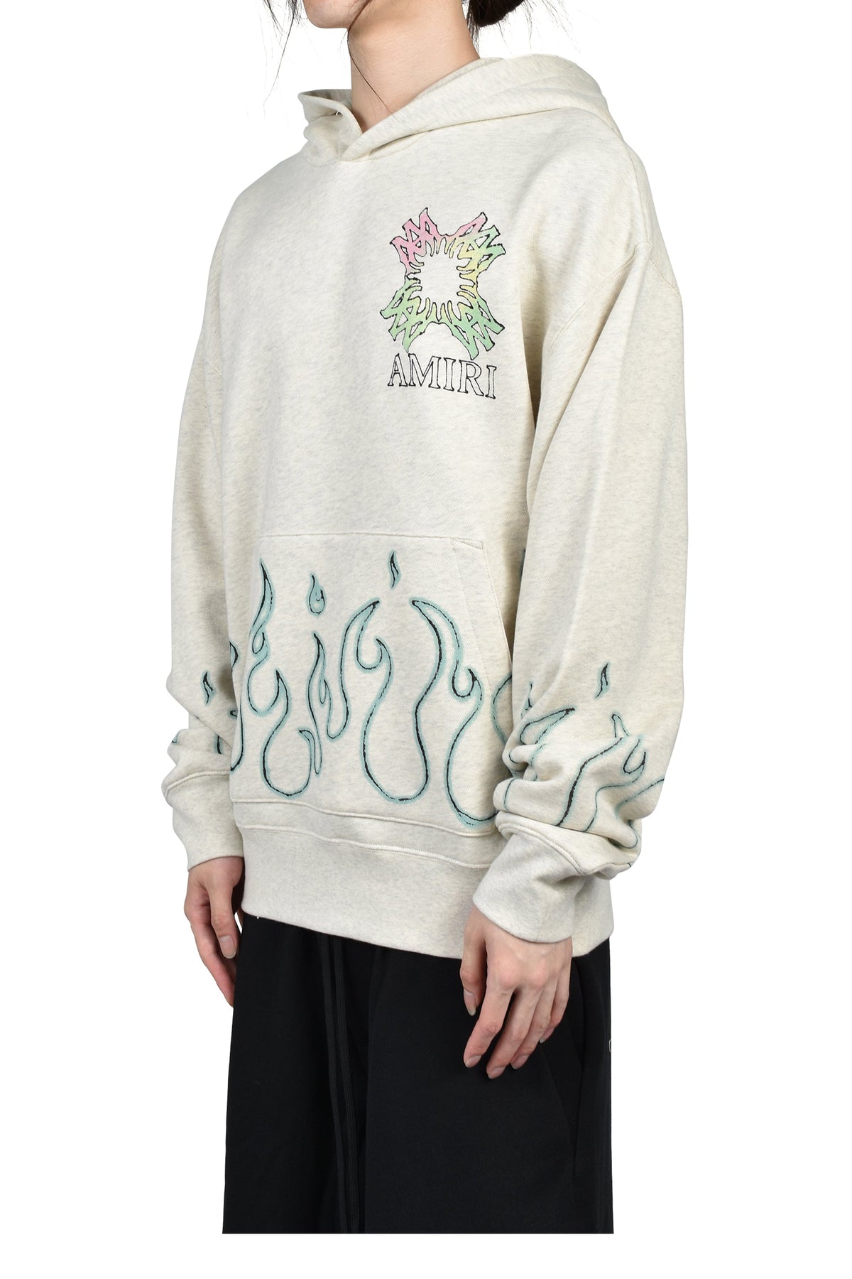 AMIRI アミリ 【本物保証】 パーカー ストリート系 メンズ MA QUAD FLAMES OS HOODIE / IVO