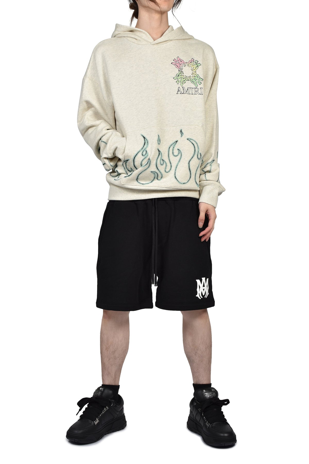 AMIRI アミリ 【本物保証】 パーカー ストリート系 メンズ MA QUAD FLAMES OS HOODIE / IVO