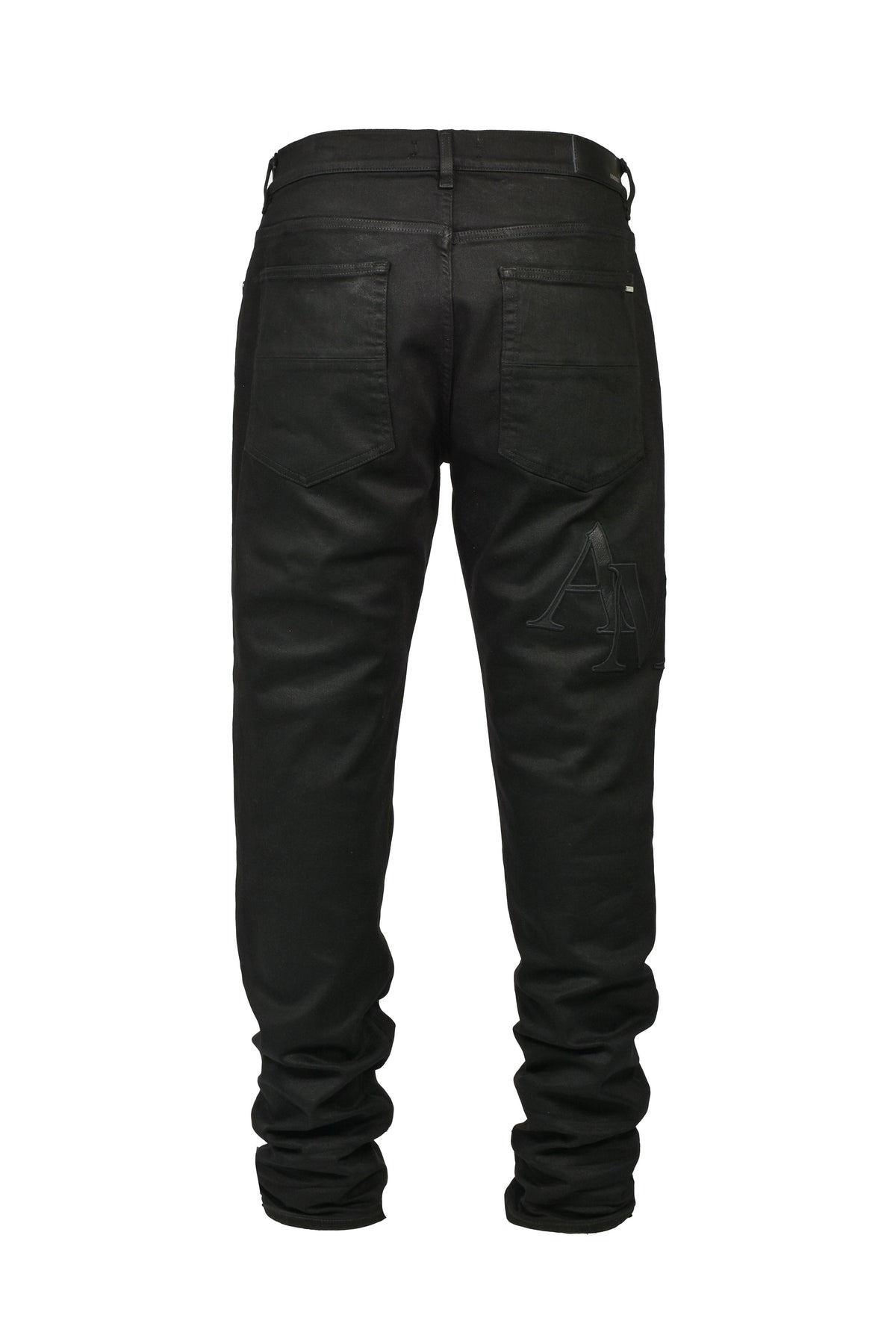 AMIRI アミリ 【本物保証】 デニムパンツ ストリート系 メンズ WAXED STAGGERED LOGO SKINNY JEAN / BLK WAX