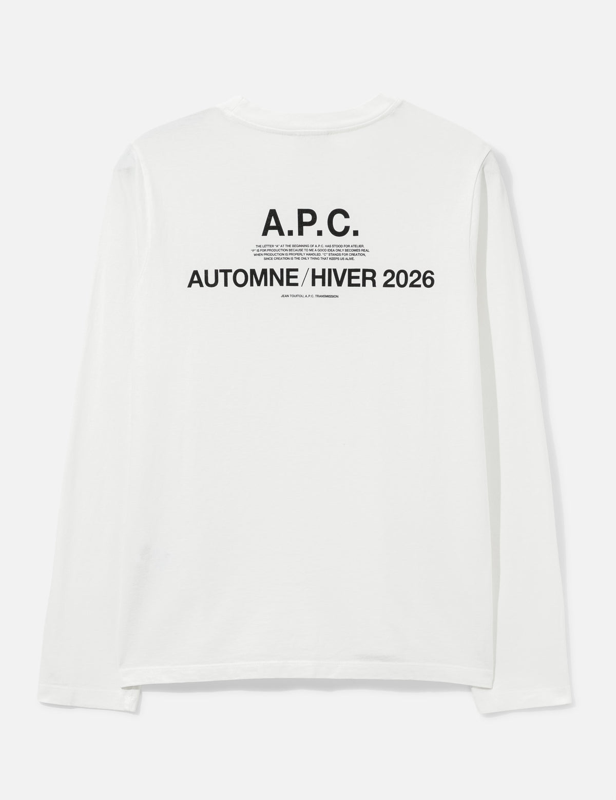 Apc アーペーセー 【本物保証】 Tシャツ ストリート系 ユニセックス Long-Sleeved A.P.C. Autumn/Winter 26 T-Shirt