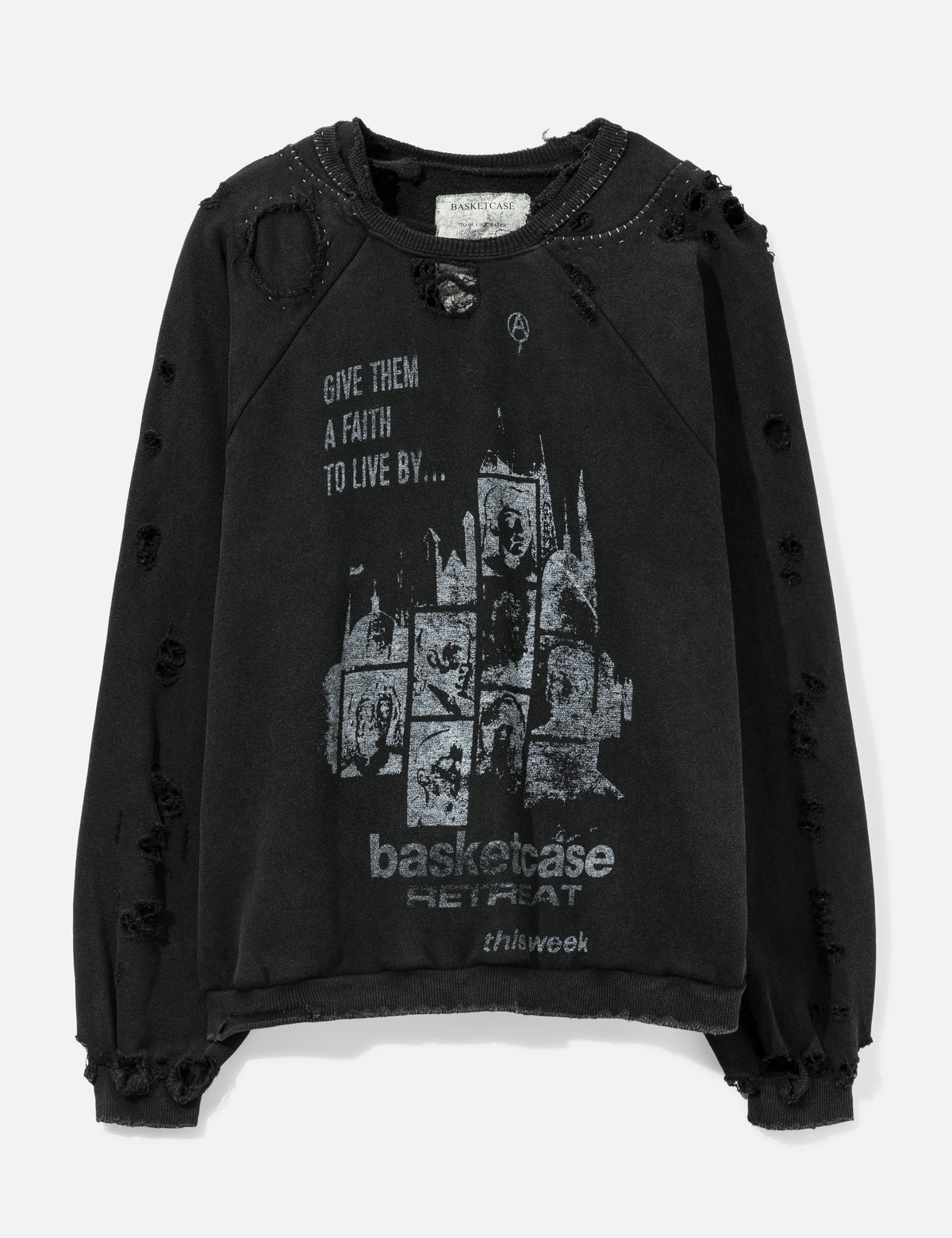 Basketcase バスケットケース 【本物保証】 スウェット ストリート系 ユニセックス Retreat Repaired Crewneck
