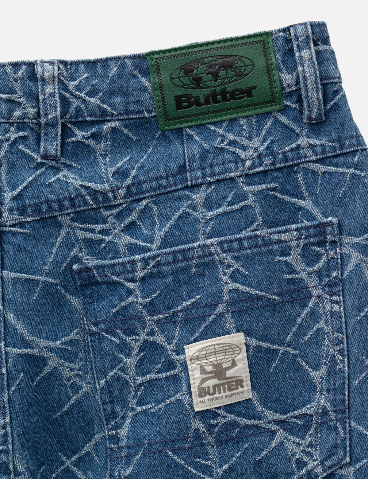 Butter Goods バターグッズ 【本物保証】 デニムパンツ ストリート系 メンズ Thorn Camo Wide Cut Denim Jeans