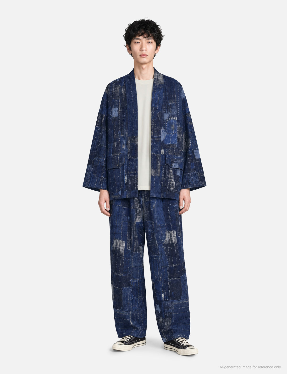 Fdmtl ファンダメンタル 【本物保証】 ジャケット ストリート系 メンズ Boro Jacquard Haori Jacket Rinse