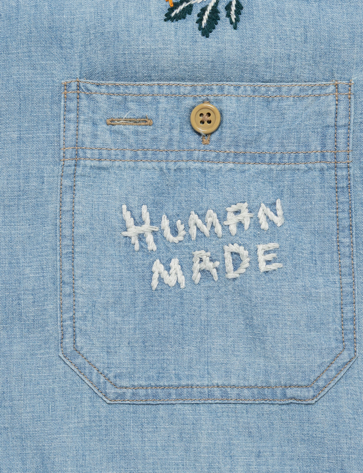 Human Made ヒューマンメイド 【本物保証】 シャツ ストリート系 ユニセックス Embroidered Chambray Shirt