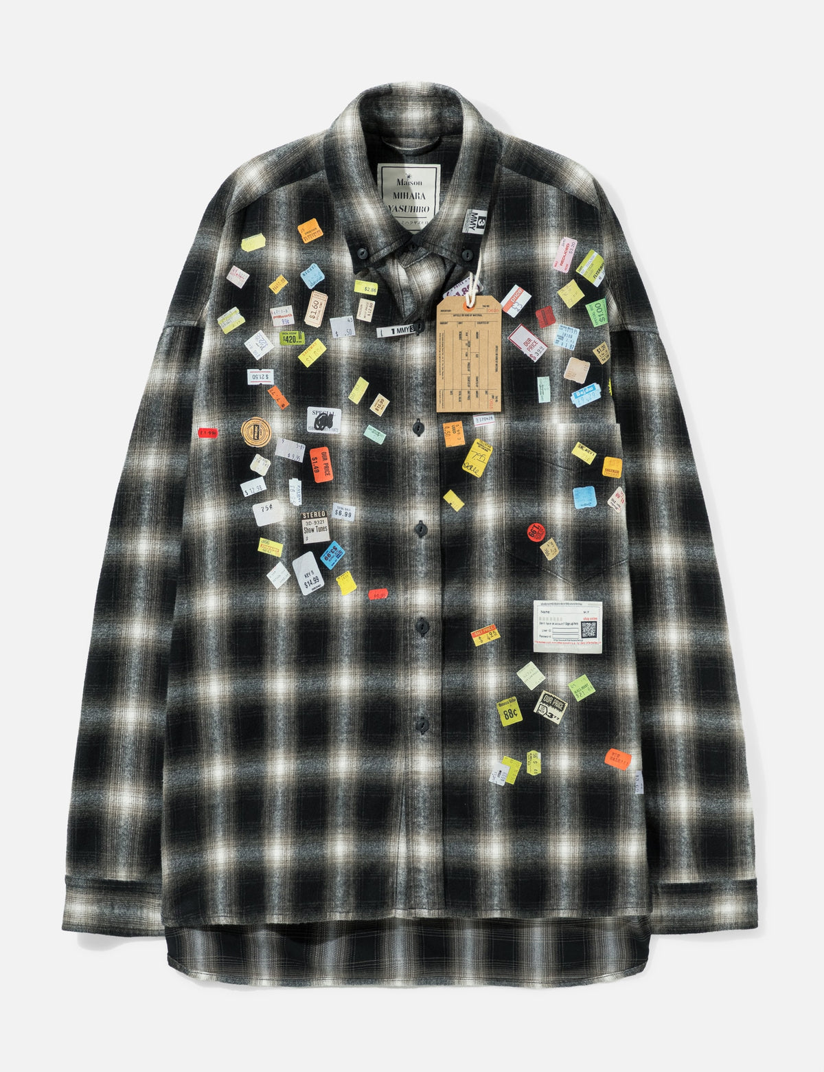 Maison Mihara Yasuhiro メゾン ミハラヤスヒロ 【本物保証】 シャツ ストリート系 メンズ Price Sticker Printed Check Shirt