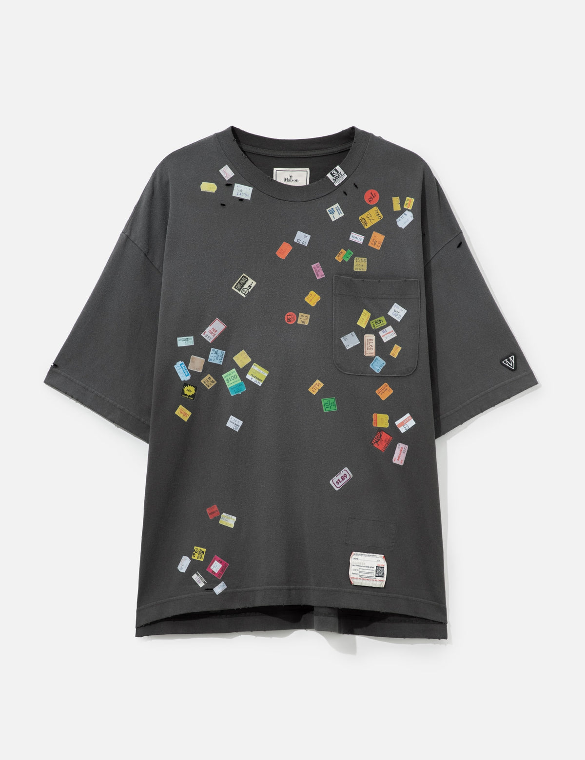 Maison Mihara Yasuhiro メゾン ミハラヤスヒロ 【本物保証】 Tシャツ ストリート系 メンズ Price Tag Sticker Printed T-Shirt