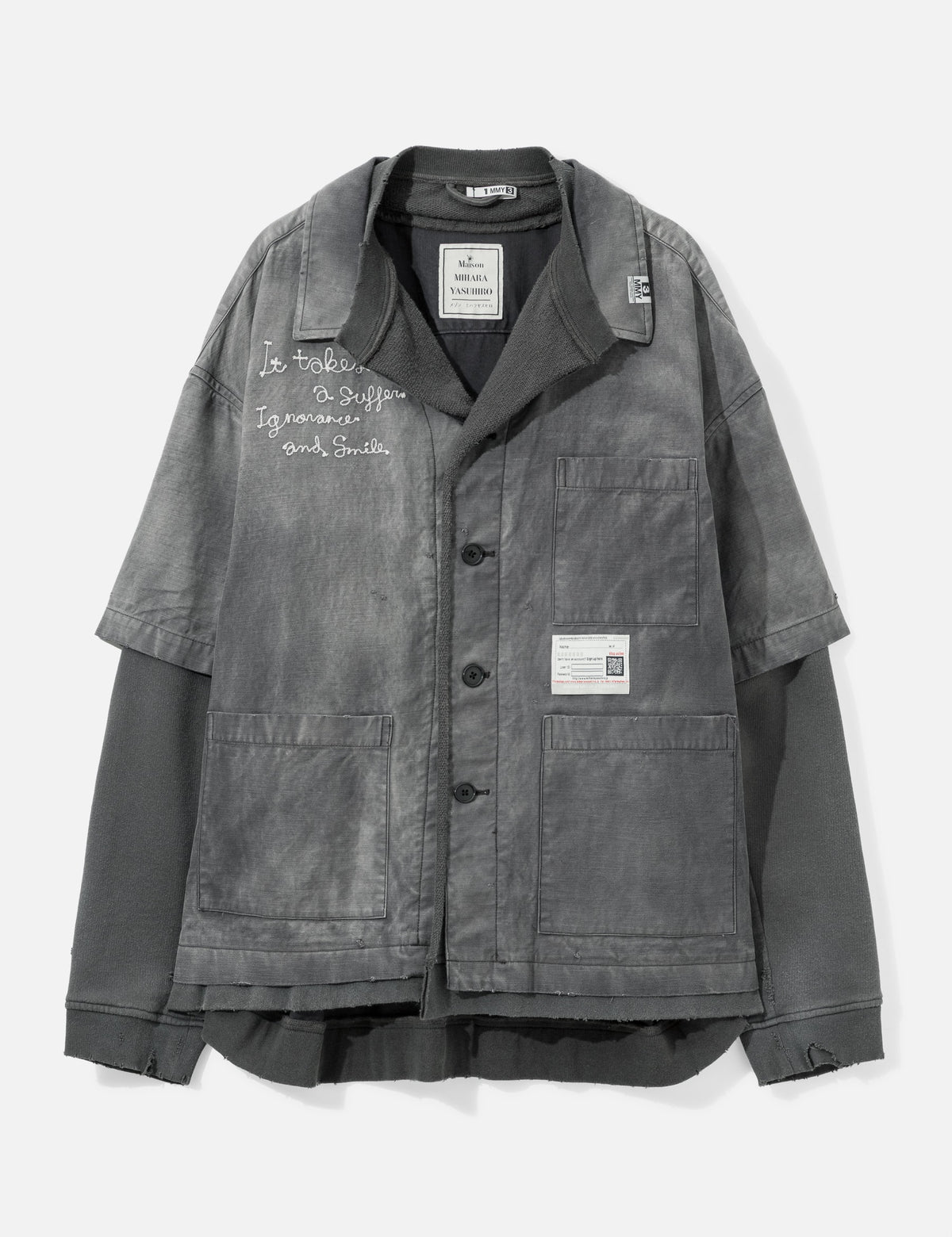 Maison Mihara Yasuhiro メゾン ミハラヤスヒロ 【本物保証】 シャツ ストリート系 メンズ Sweat Layered Work Shirt